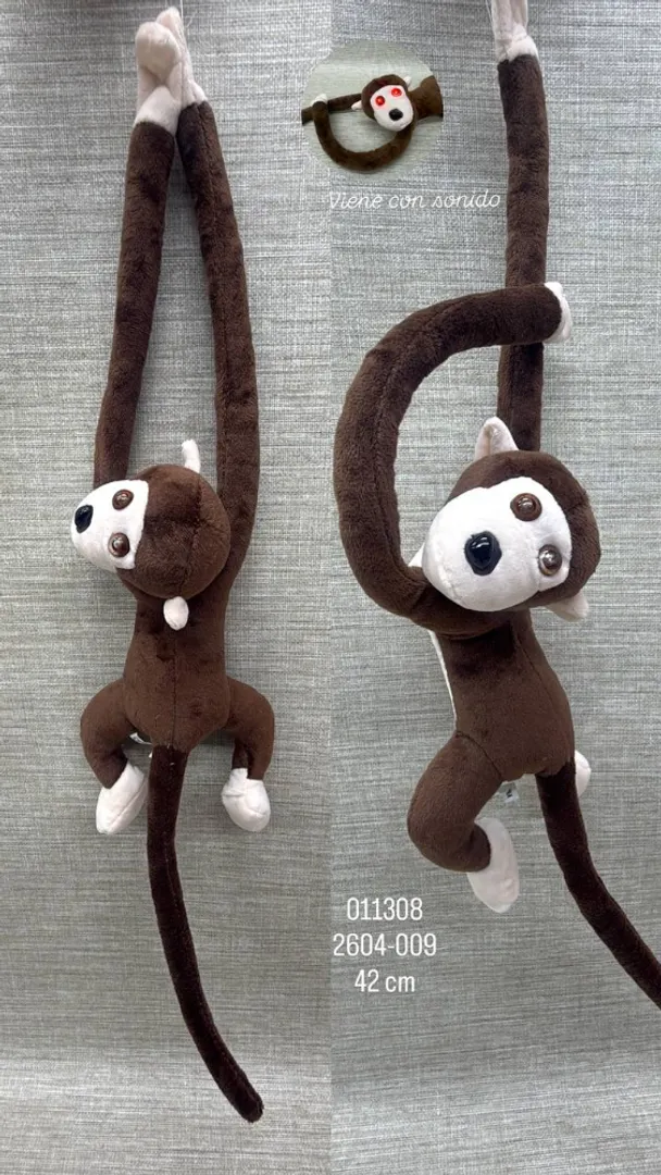 MONO MARRON COLGANTE 42 CM