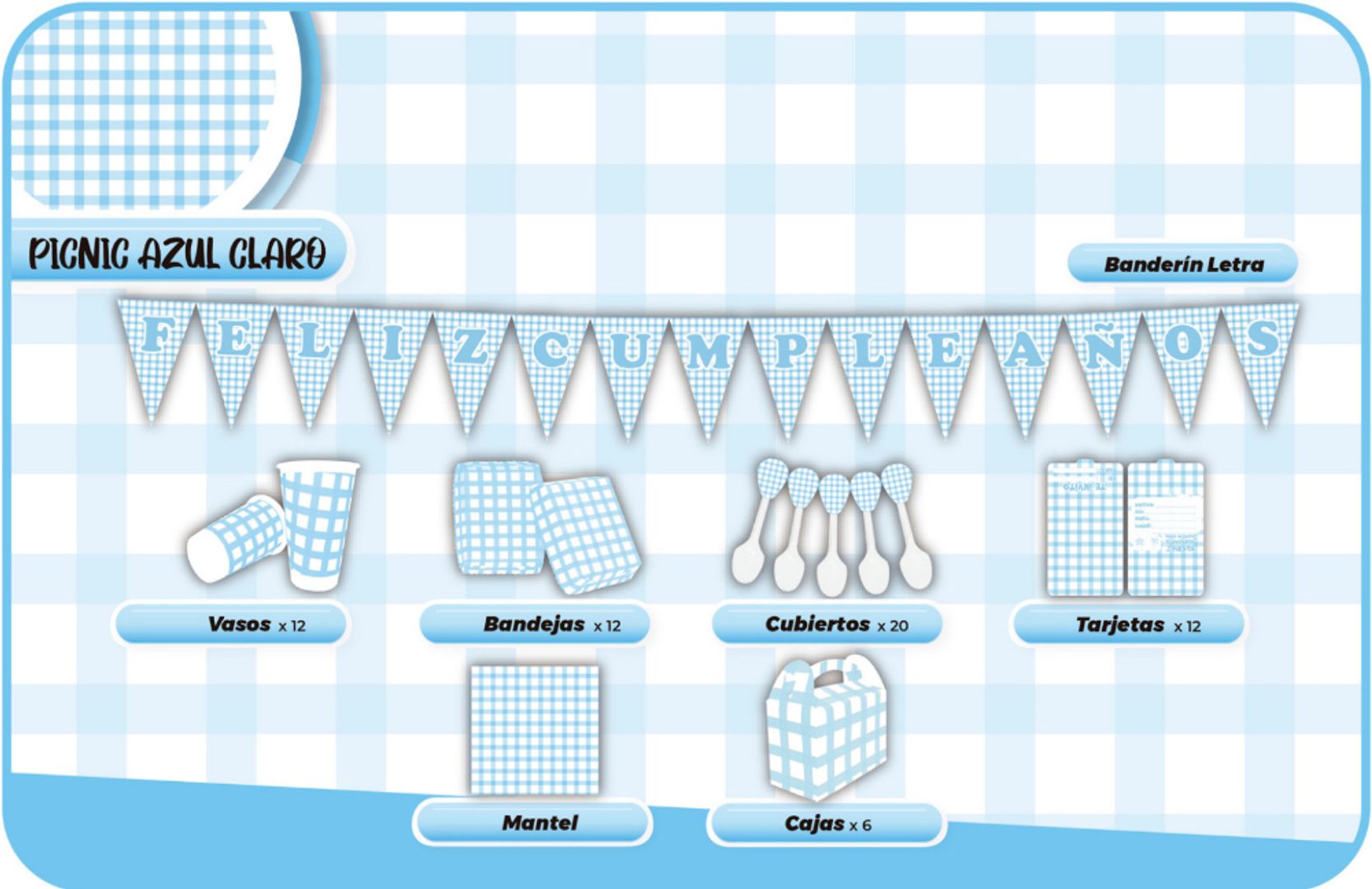 DECORACIÓN PICNIC AZUL 