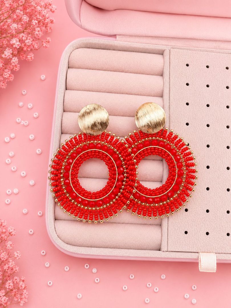 Maxi Aretes Mostacilla tejidos a Mano 