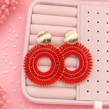 Imagen del producto Maxi Aretes Mostacilla tejidos a Mano 