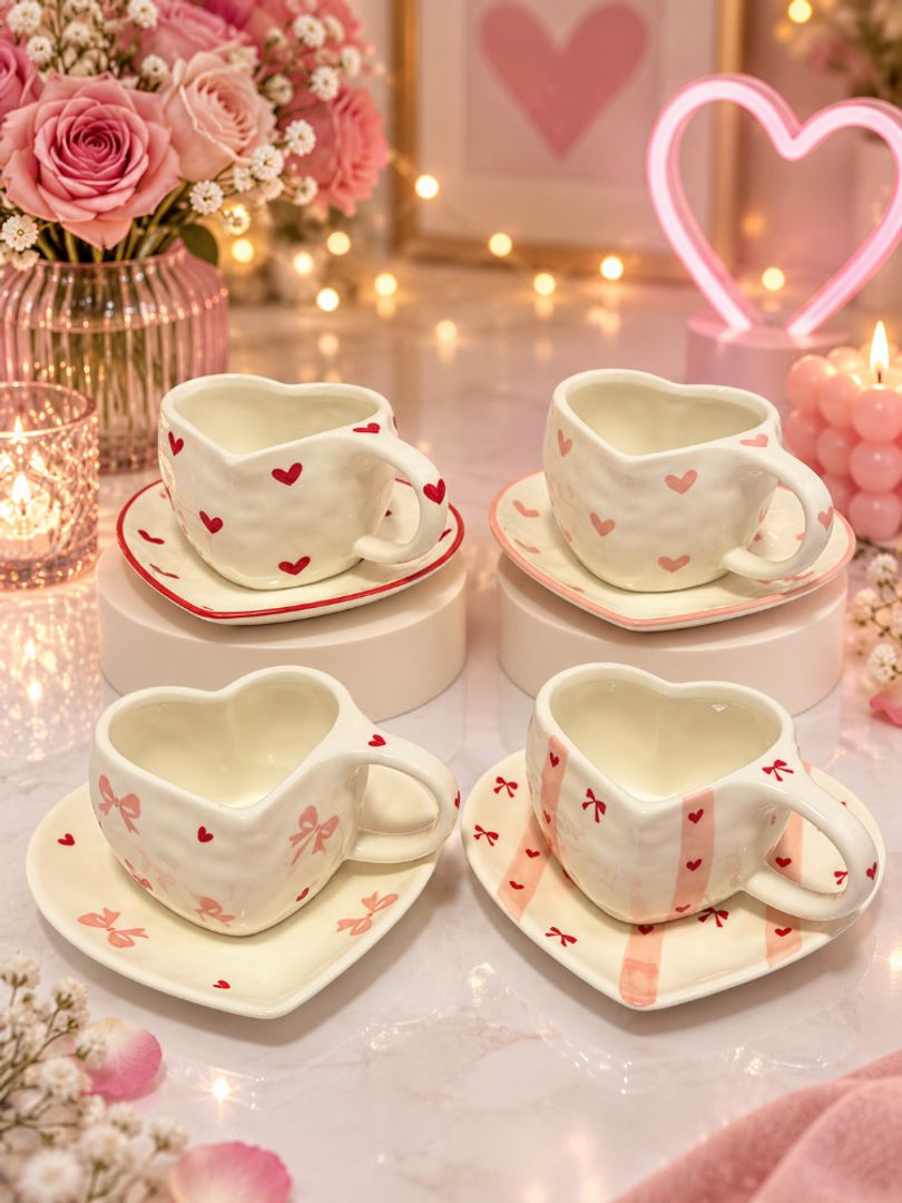 Set Mug plato corazón 