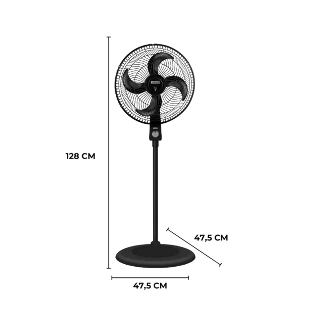 VENTILADOR SAMURAI DE PIE AIR TURBO NEGRO