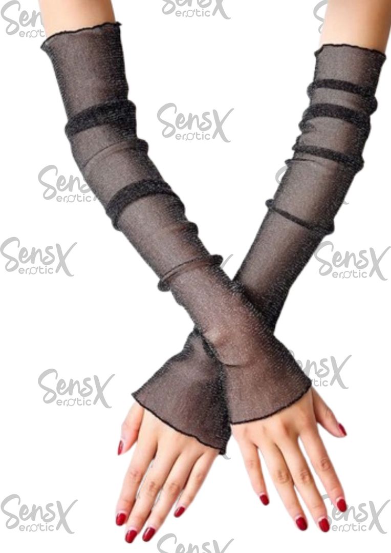 Guantes Transparentes con Toque Brillante – Elegancia y Sofisticación