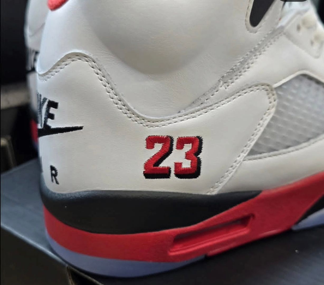 Jordan 5 Fire Red Black Tongue