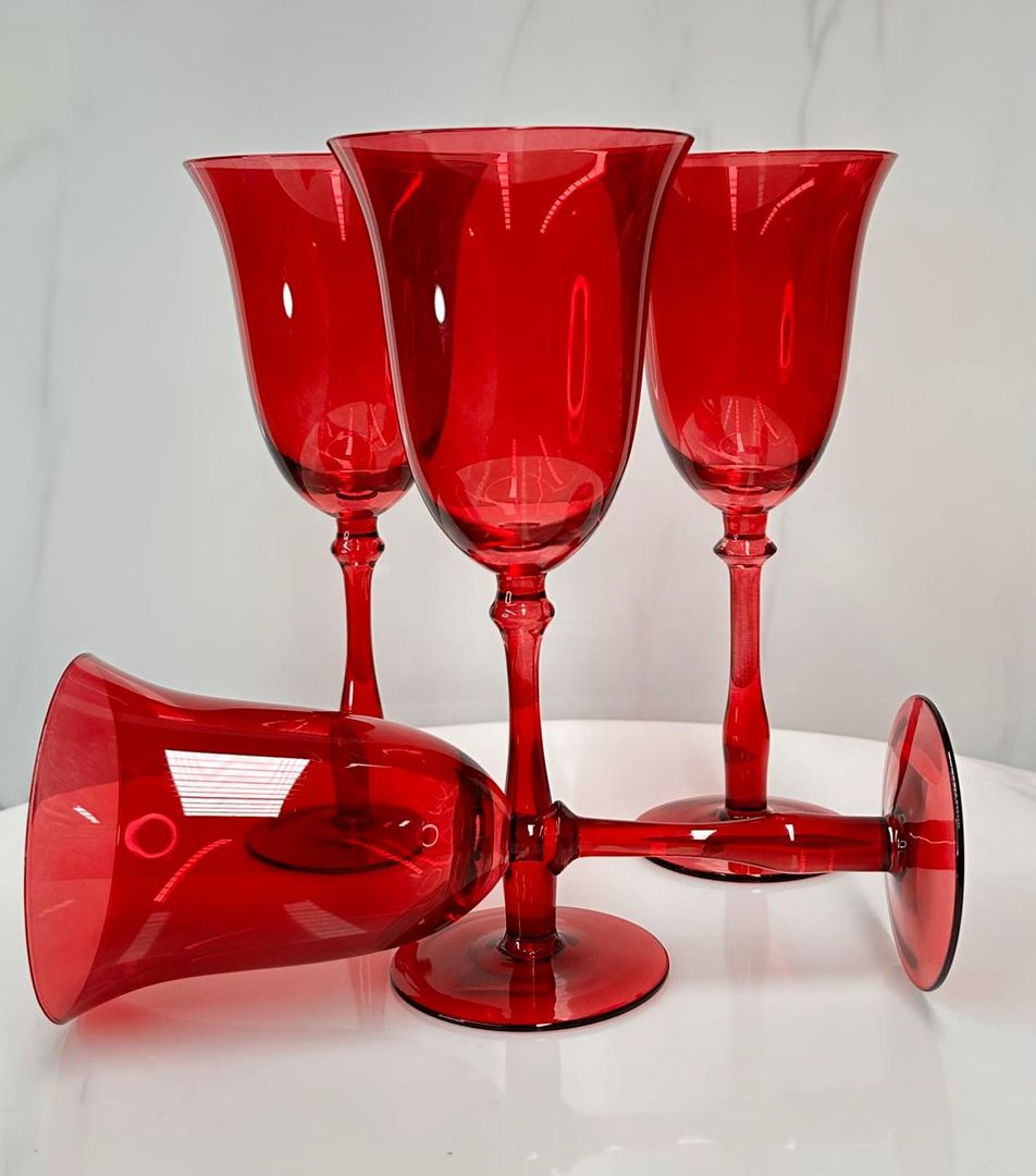 copa DE CRISTAL LISA ROJA