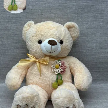 Imagen del producto OSO PATAS LARGAS BEIGE CON FLORES 65 CM