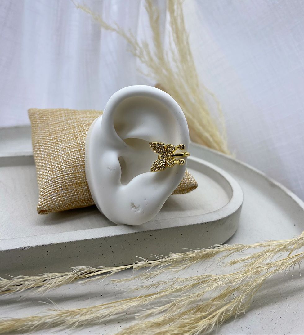 Earcuff mariposa, dorado, covergold 