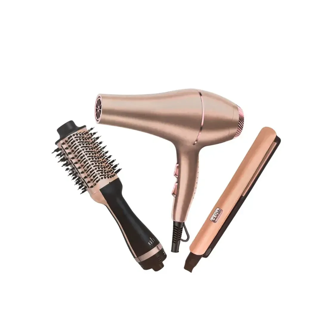 COMBO PLANCHA CEPILLO Y SECADOR KERATINA PRONOVA PRO-2623