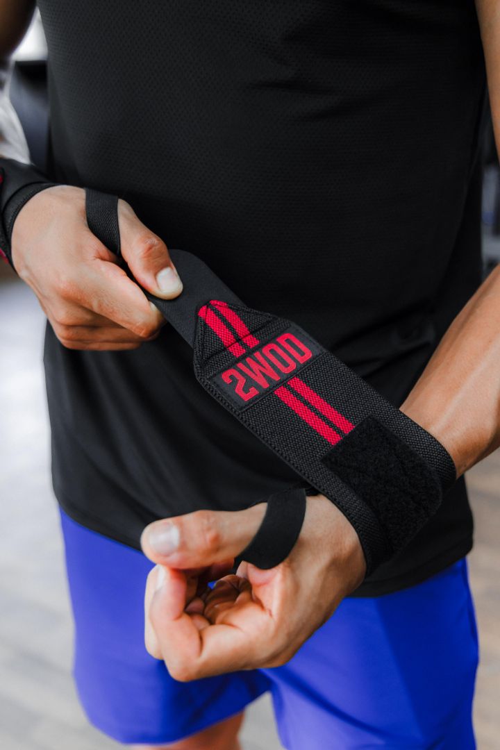 MUÑEQUERAS ELASTICAS NEGRO-ROJO