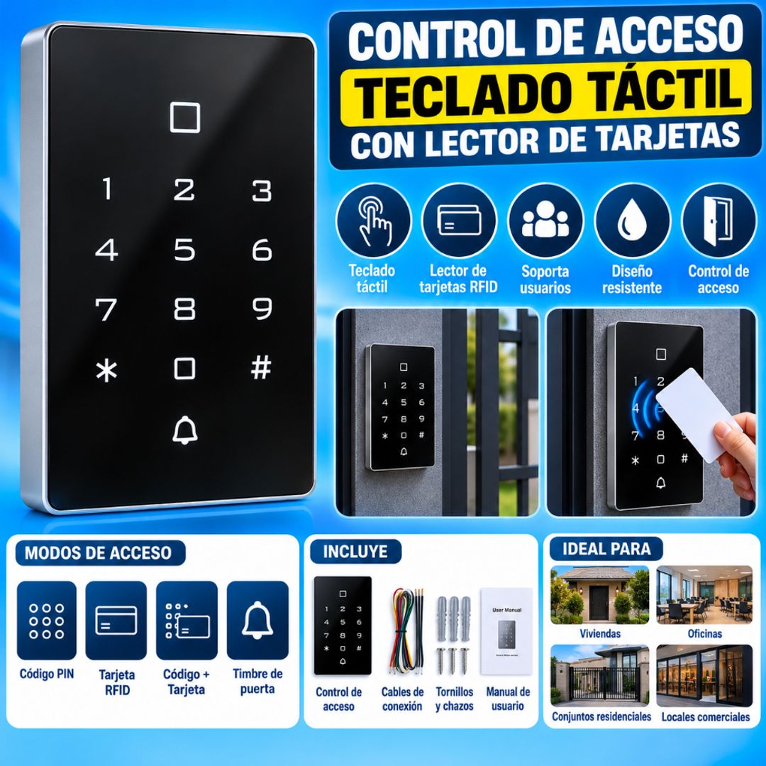 Teclado táctil para control de acceso