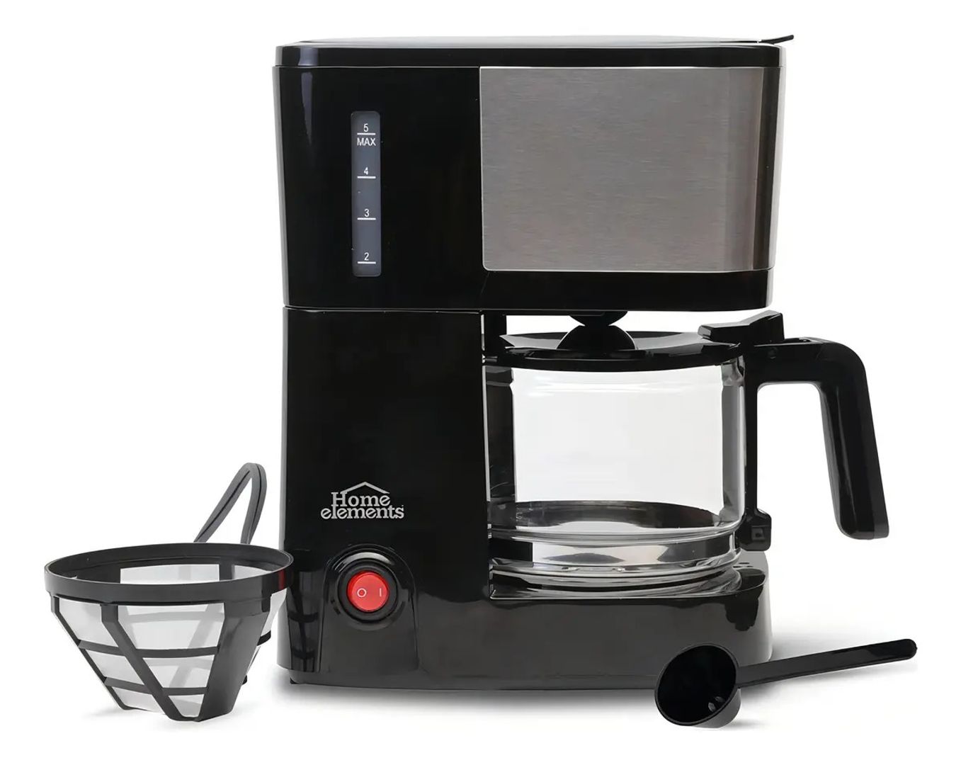 CAFETERA HOME ELEMENTS 6 TAZAS JARRA DE VIDRIO