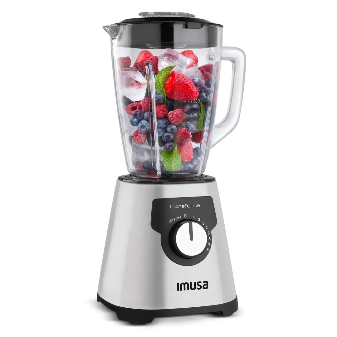 Licuadora IMUSA UltraForce Glass 8V Plateada