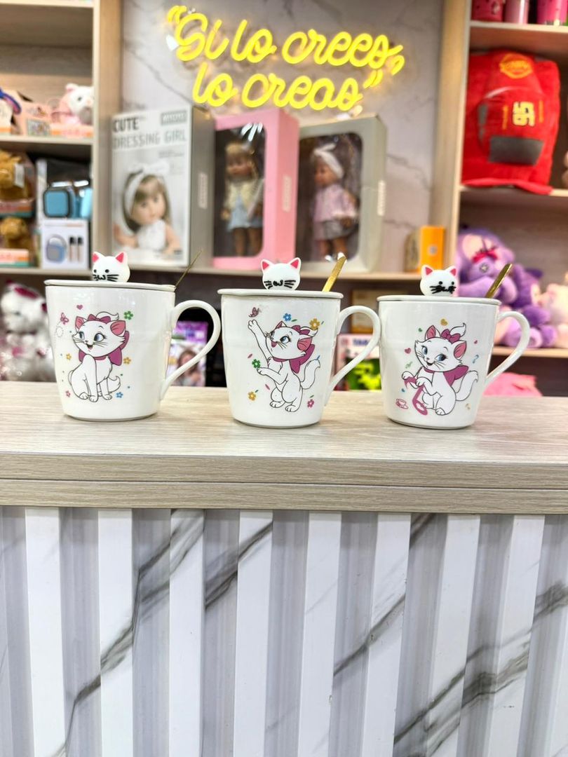 MUG TAPA CERÁMICA GATA MERY