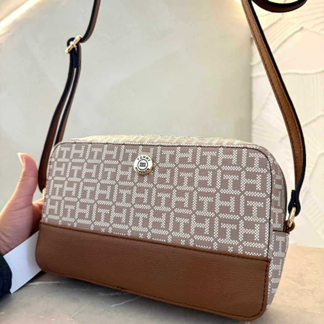 Cartera Tommy Beige/Marrón