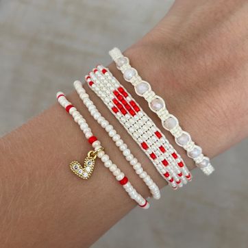 Imagen del producto Set pulsera hilo corazon