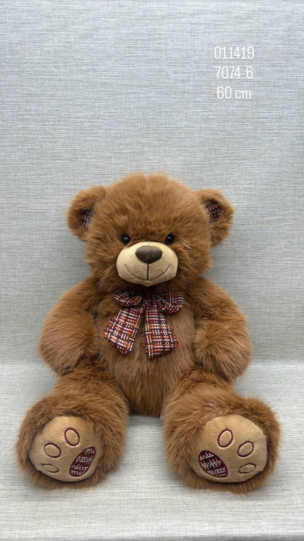 OSO PELUDITO CAFÉ CON MOÑO 60 CM