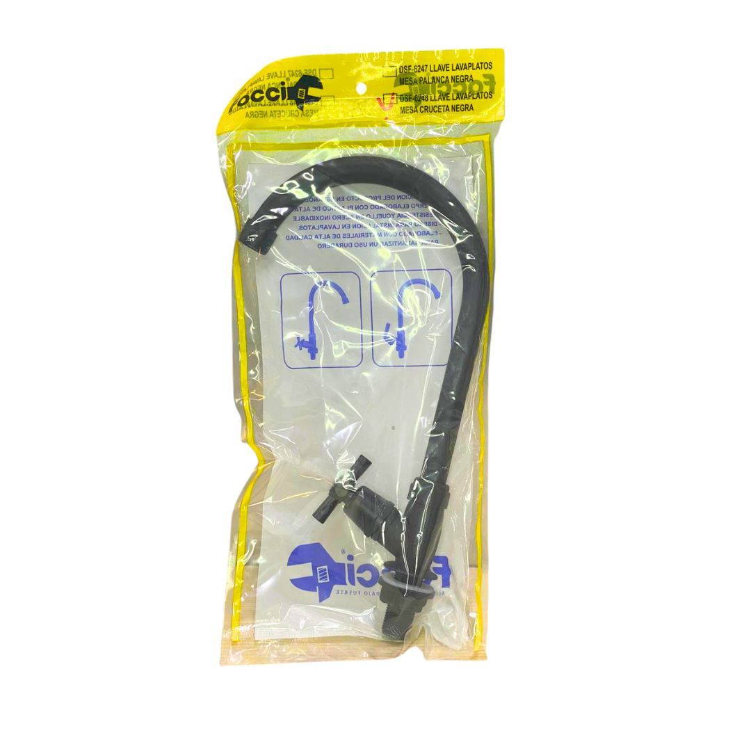 LLAVE LAVAPLATOS MESA CRUCETA NEGRA FOCCI