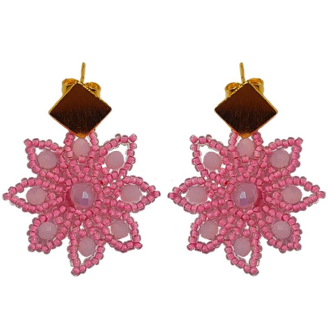 Aretes artesanales Flor