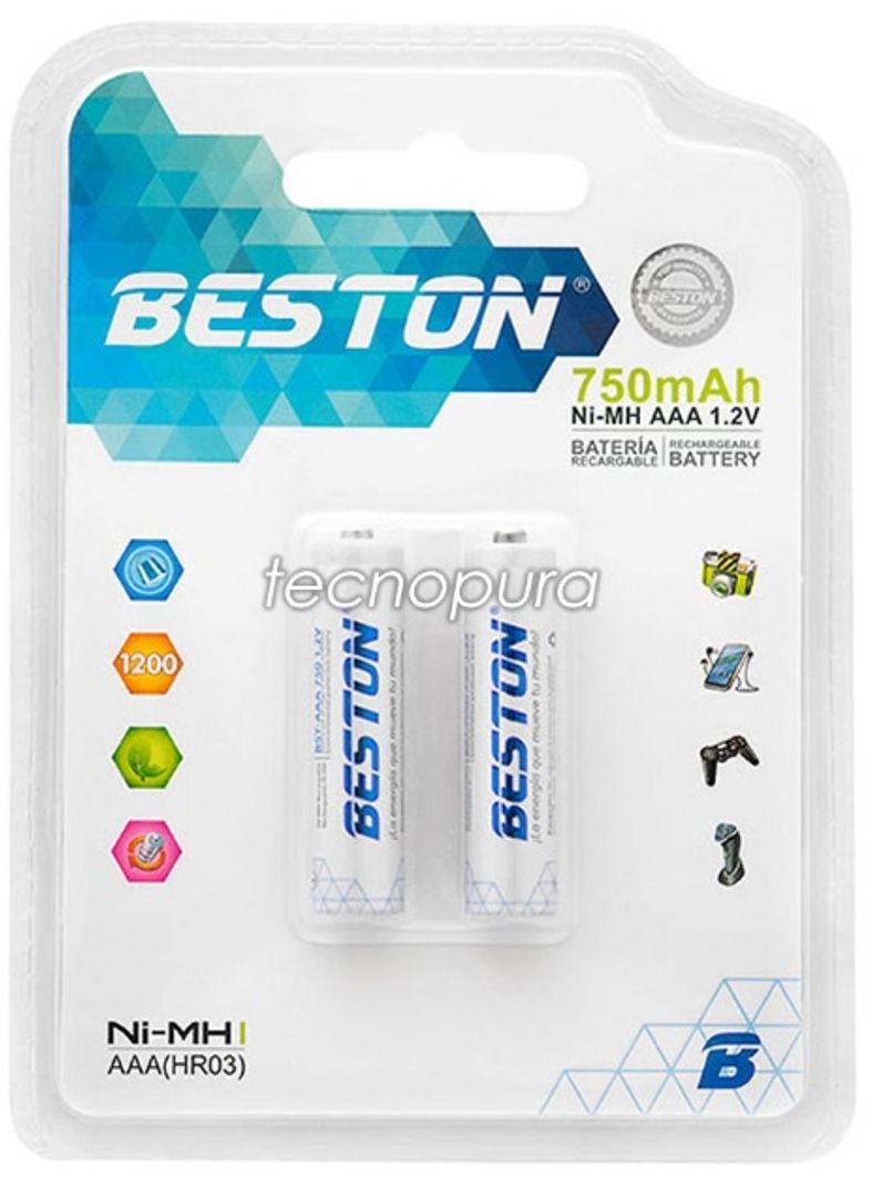 Pilas AAA Recargables Beston 750mAh
