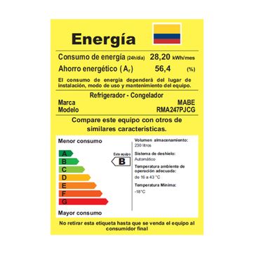 NEV MABE 230 LTS NF GRAFITO MANIJA INT - imagen 6