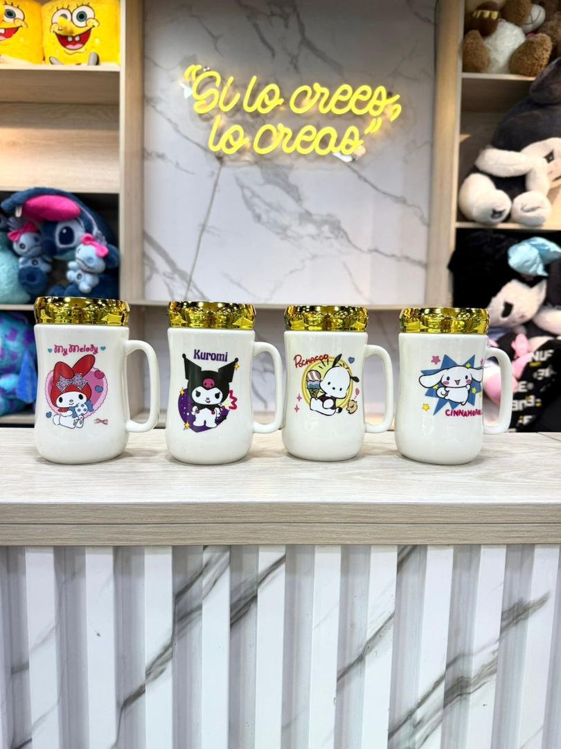 MUG TAPA ESPEJO SANRIO PERSONAJES