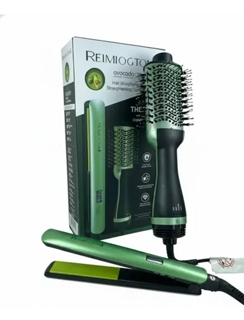 COMBO PLANCHA CEPILLO ALISADOR Y SECADO AVOCADO REMNLIGTON RE-2501