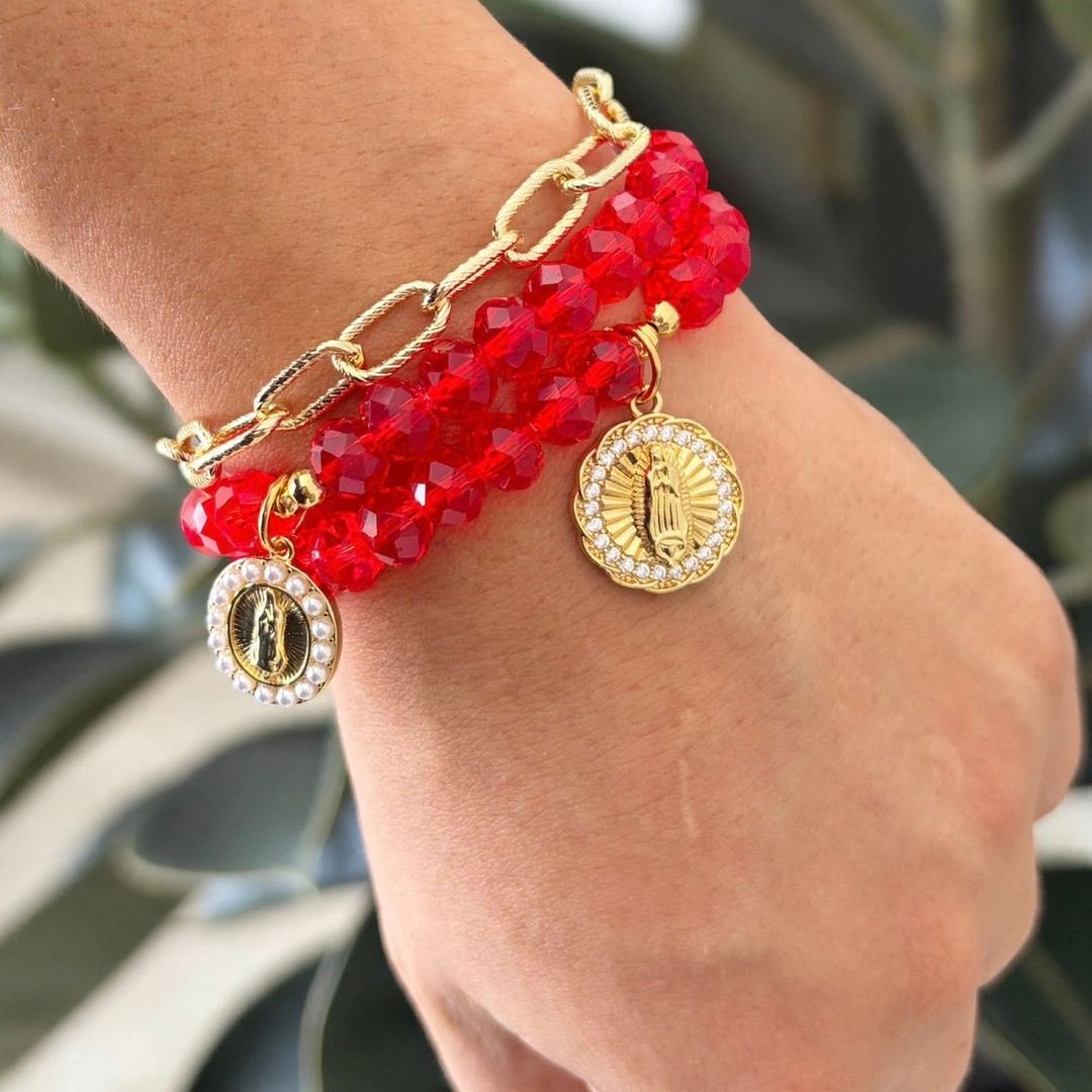 Denario pulsera Rojo
