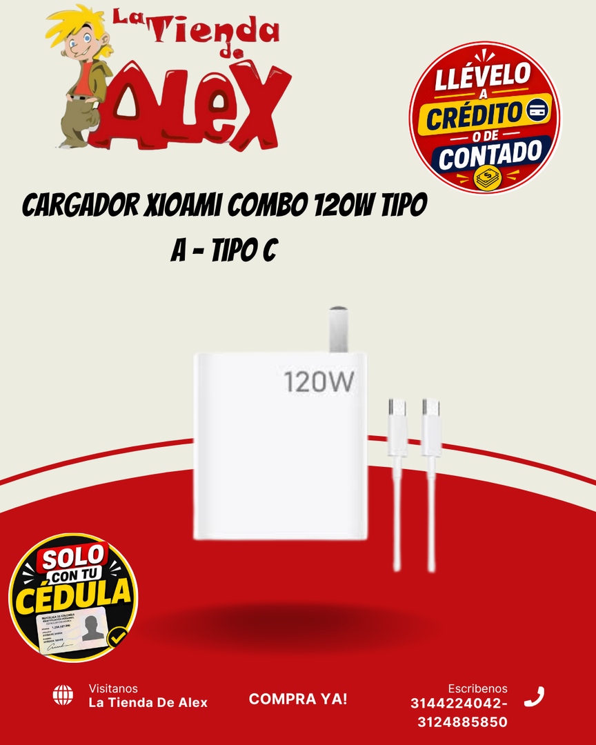 Cargador Xioami Combo 120W Tipo A - Tipo C