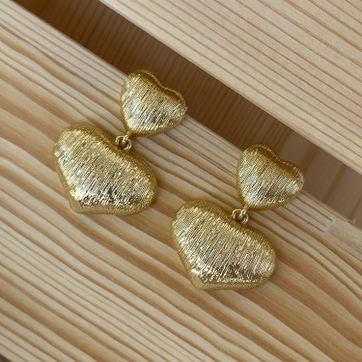 Imagen del producto Arete corazón doble 