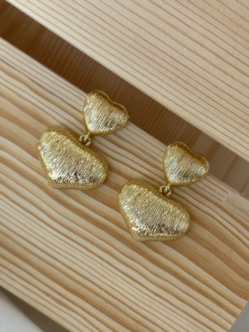 Arete corazón doble 