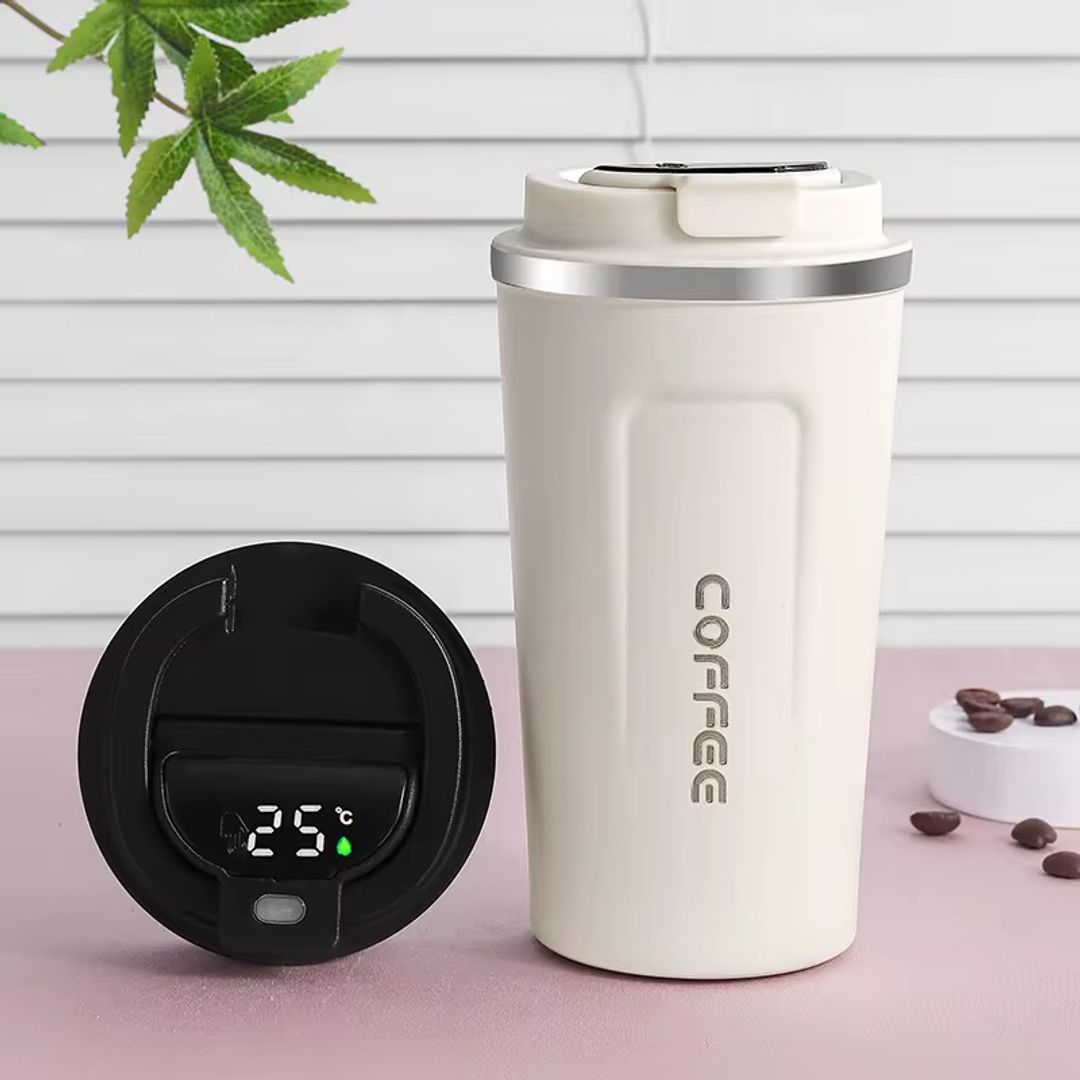 Mug térmico coffee con medición de temperatura 