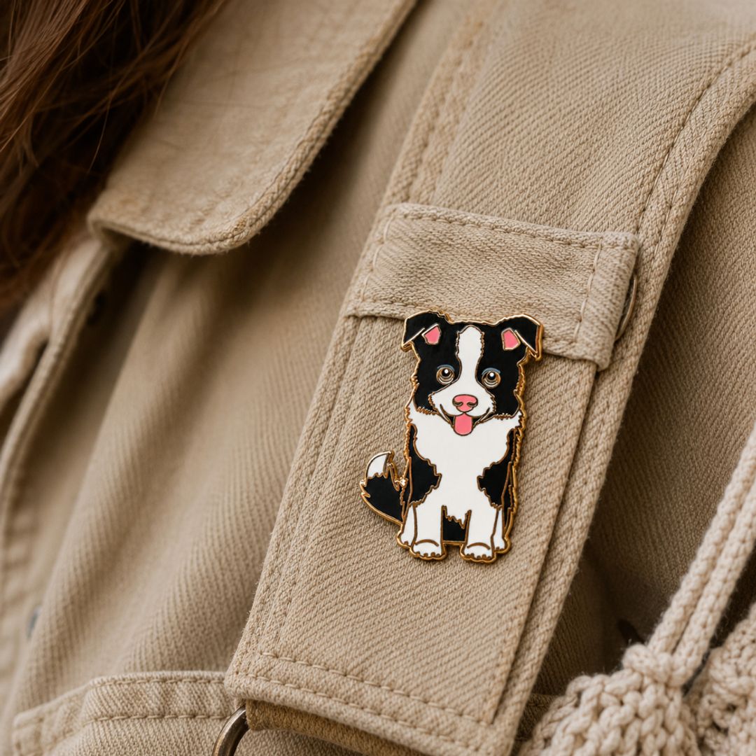 PIN BORDER COLLIE NEGRO