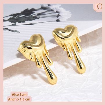 Maxi Aretes Corazón Derretido Amoroso - imagen 1