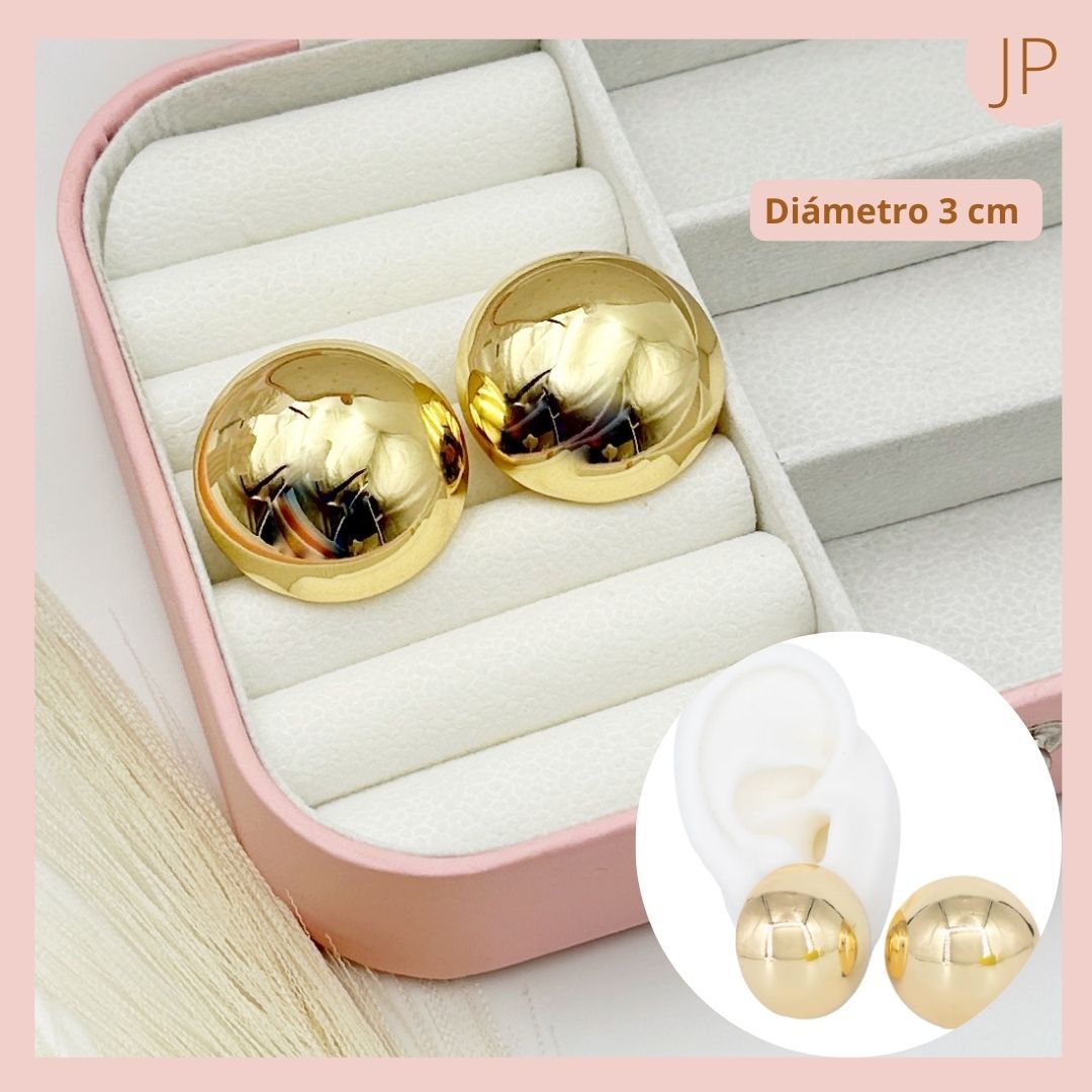 Maxi Aretes Topos Media Luna Dorados 