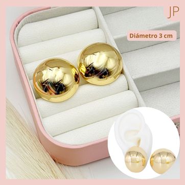 Imagen del producto Maxi Aretes Topos Media Luna Dorados 