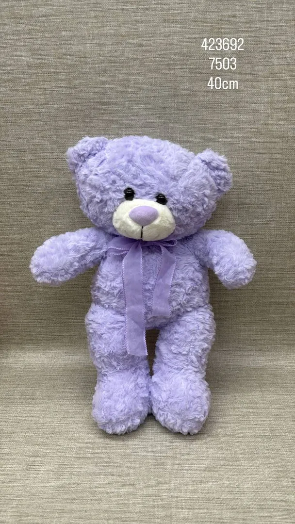 OSO LILA CHURCO CON CINTA 40 CM