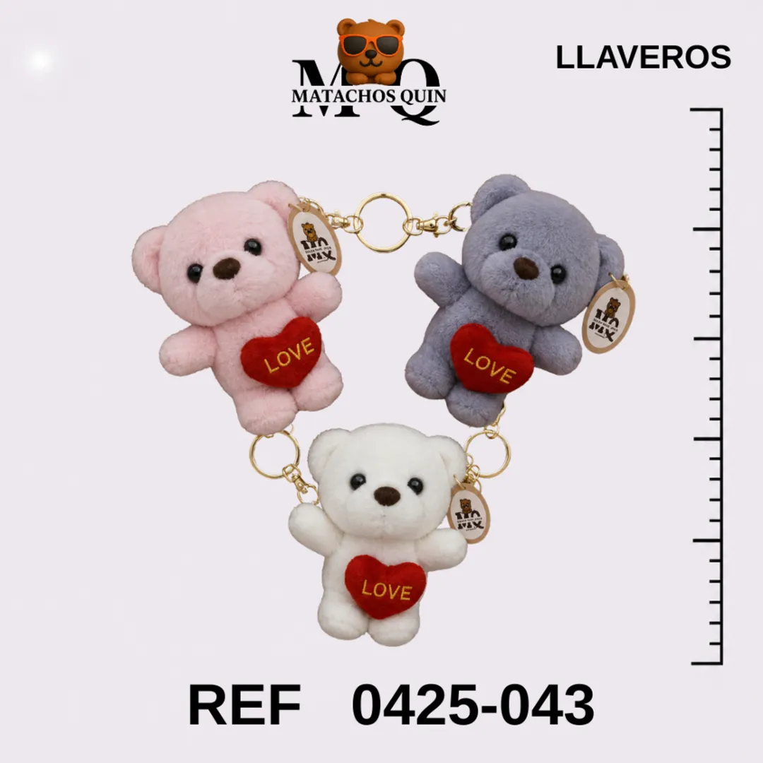 LLAVEROS DE OSITOS CON CORAZÓN "LOVE"