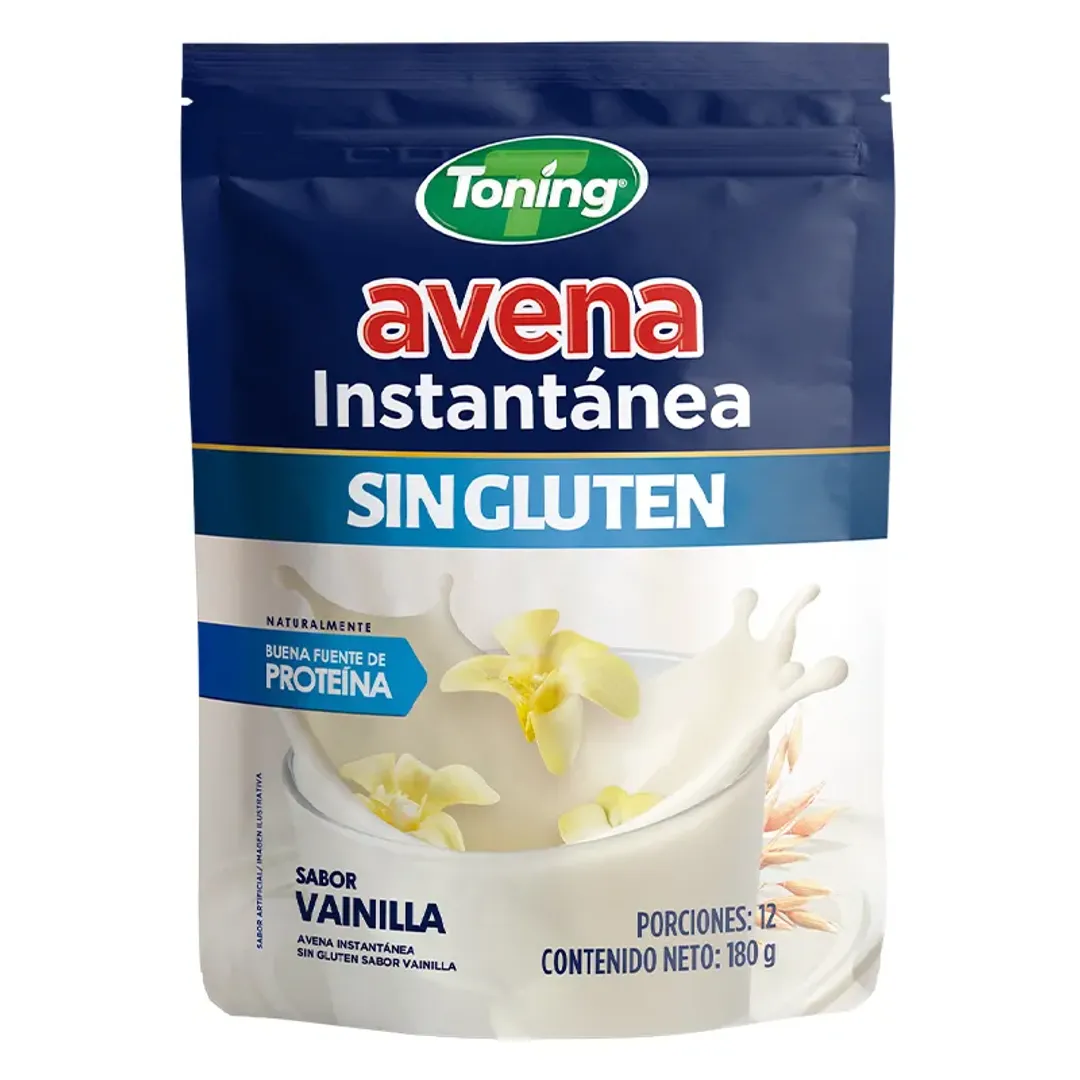 AVENA INSTANTANEA VAINILLA SIN GLUTEN TONING*180G
