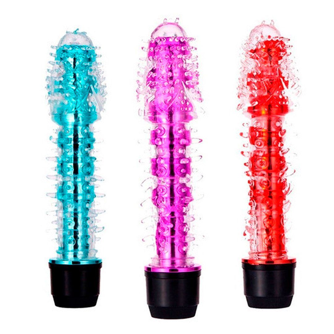 Vibrador erizo con funda texturizada