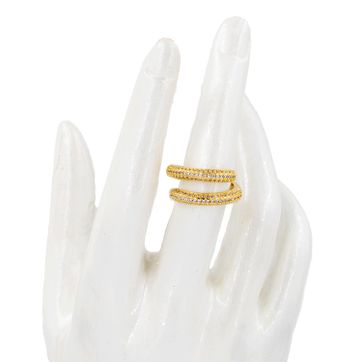 Imagen del producto ANILLO DOBLE CON CIRCON BLANCO EN RODIO