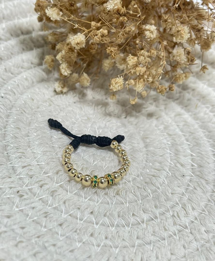 Anillo tejido en balin liso 3mm y 4mm