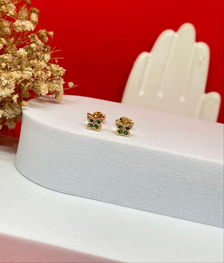 Topos mariposa de puntos verde diamantada