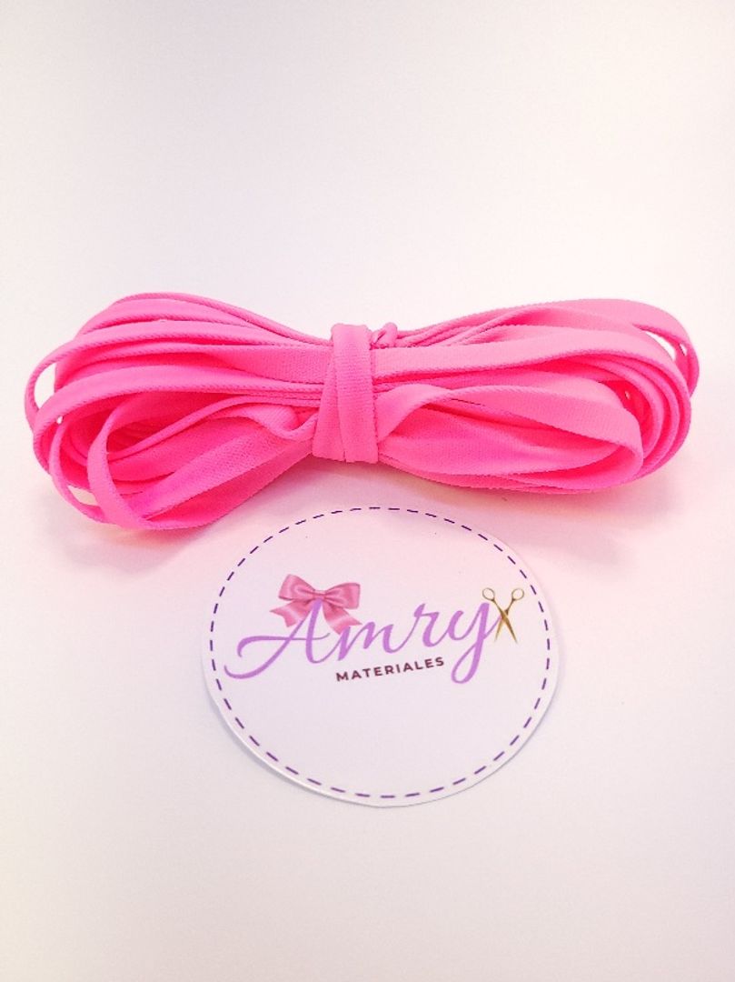 5 mtrs Elástico Pitillo Fucsia neón 