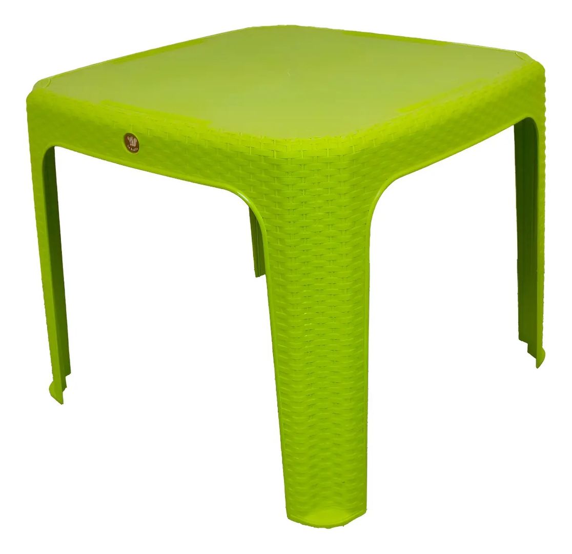  Mesa Infantil Plástica Reforzada Tipo Rattan 