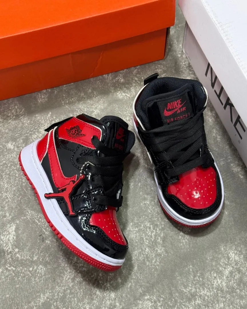 RETRO 1 NEGRO ROJO CHAROL