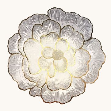 Imagen del producto INDIVIDUAL TIPO ROSA BLANCO CON BORDE DORADO CROMADO