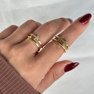 Imagen del producto Anillo cruz doble 