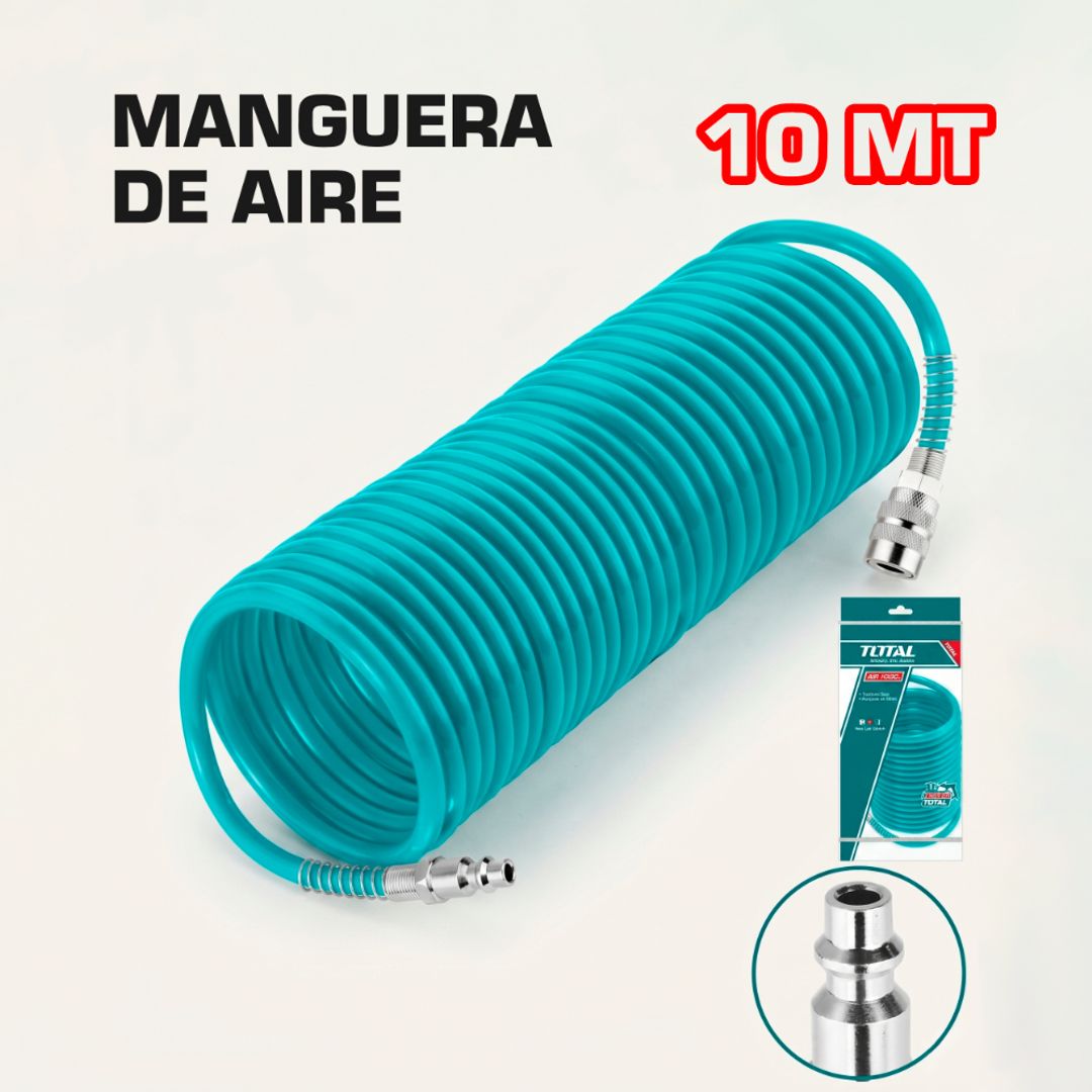 MANGUERA DE AIRE P/COMPRESOR CONEX RAPIDA 10 MTS