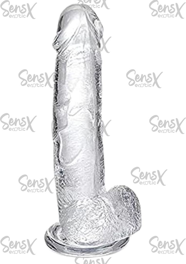 Consolador de silicona de conejo de empuje trasparente 