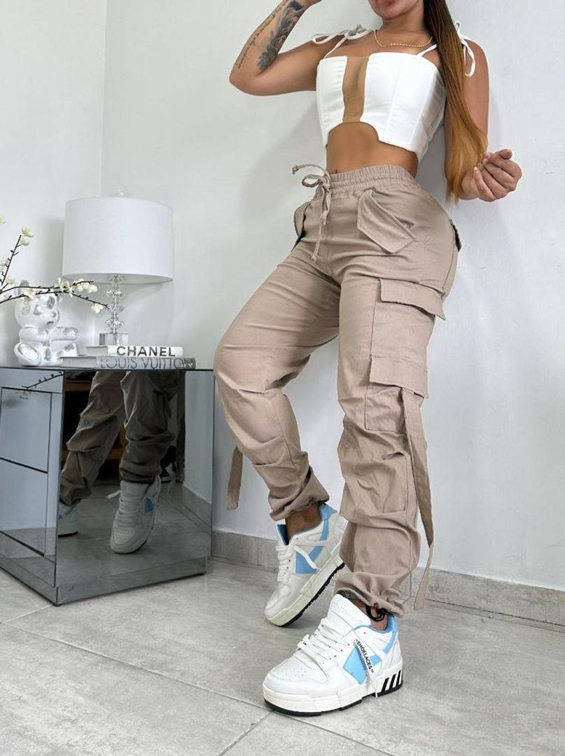 Pantalón cargo tel bengalina 